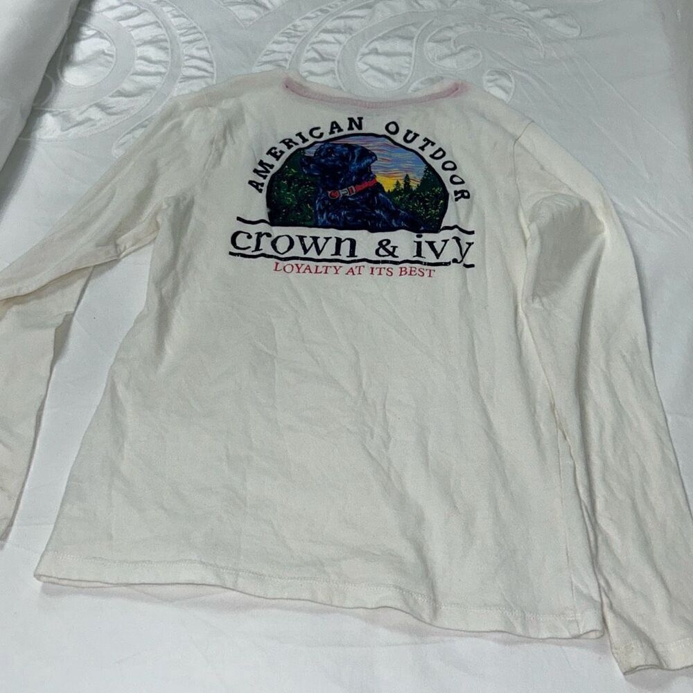 Crown & ivy dog outdoor shirt boys sz m 10-12